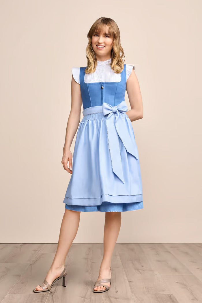 Kruger Midi Dirndl 2pcs. 60cm "Dorette" blue (38)