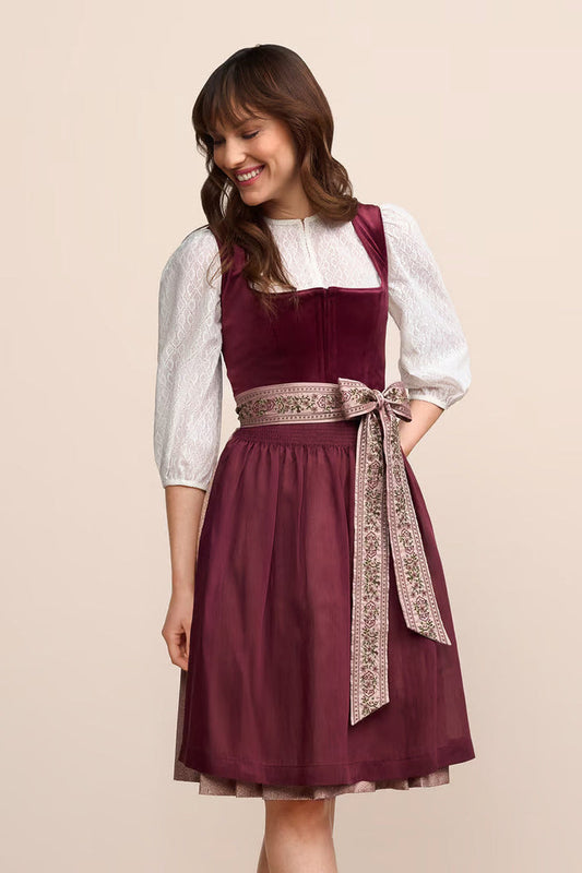 Kruger Midi Dirndl 2pcs. 60cm "Elaina" red (42)