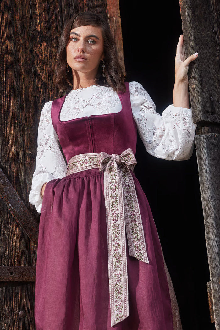 Kruger Midi Dirndl 2pcs. 60cm "Elaina" red (42)