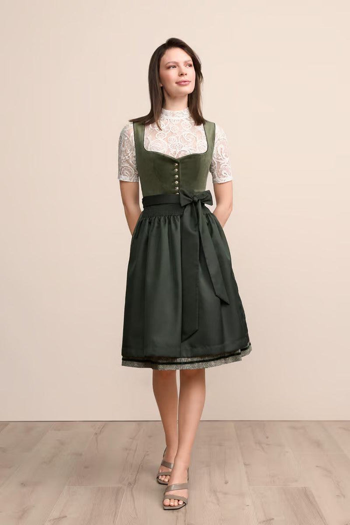 Kruger Midi Dirndl 2pcs. 60cm "Iny" green (34,42)
