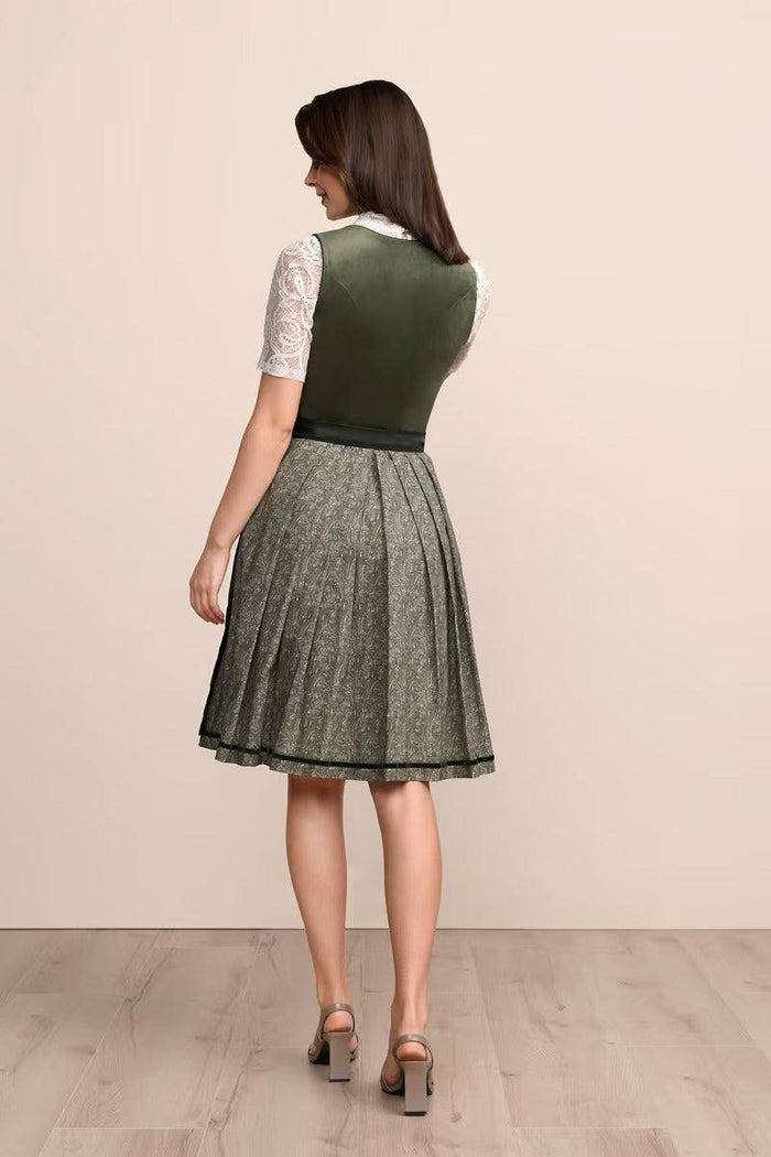 Kruger Midi Dirndl 2pcs. 60cm "Iny" green (34,42)