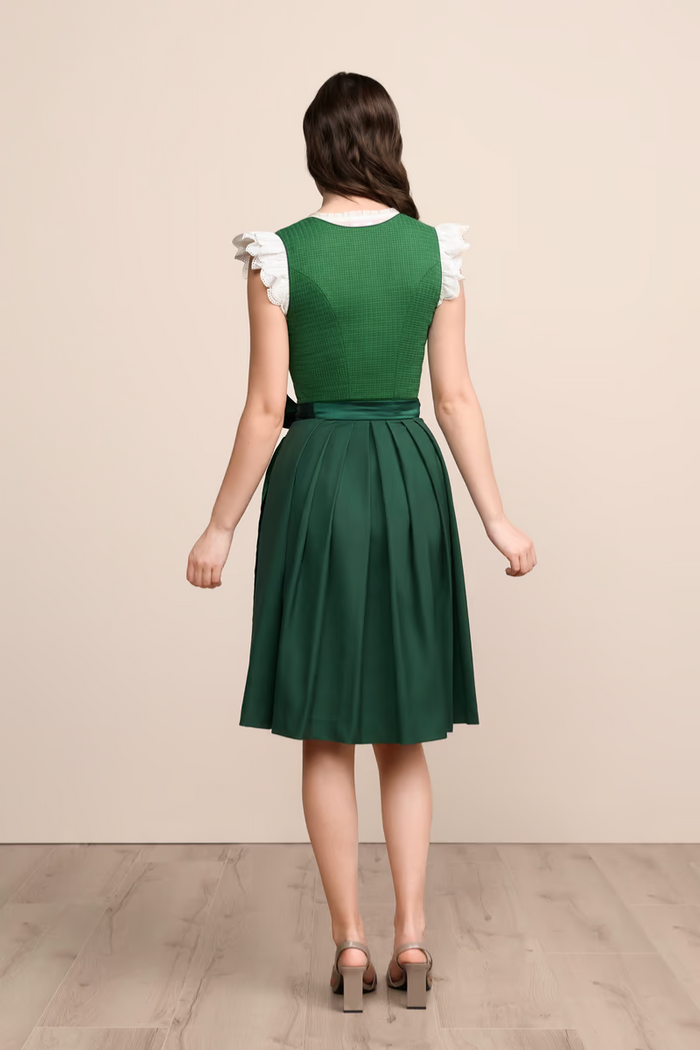 Kruger Midi Dirndl 2pcs. 60cm "Liska" green (36)