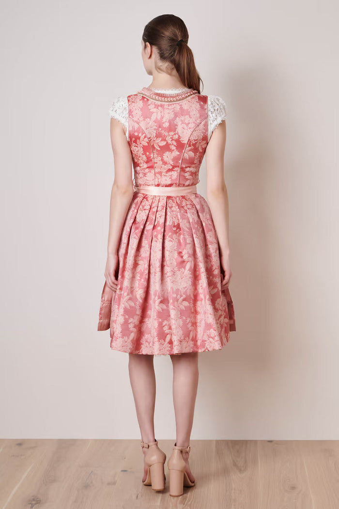 Kruger Midi Dirndl 2pcs. 60cm "Rosmerta" red