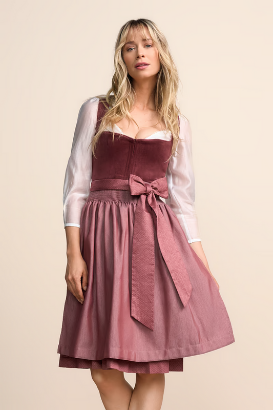 Kruger Midi Dirndl 2pcs. 60cm "Veralyn" red (40)