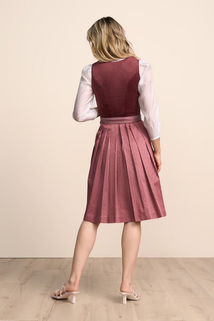 Kruger Midi Dirndl 2pcs. 60cm "Veralyn" red (40)