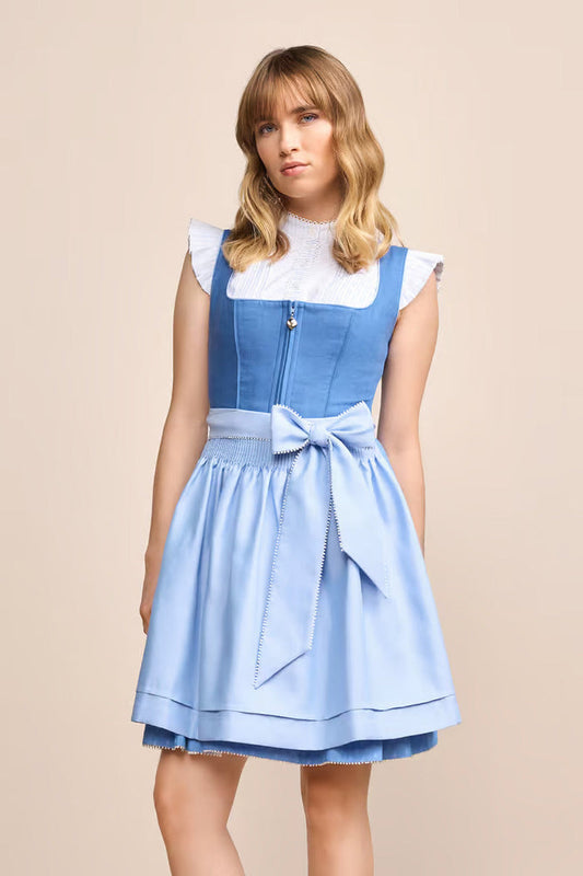 Kruger Mini Dirndl 2pcs. 50cm "Dorette" blue (34,36,38)