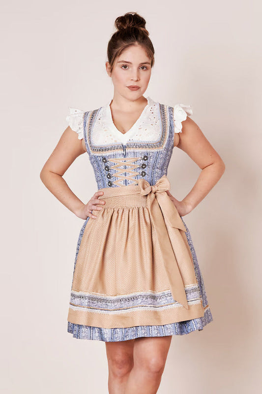 Kruger Mini Dirndl 2pcs. 50cm "Eike" blue (34)
