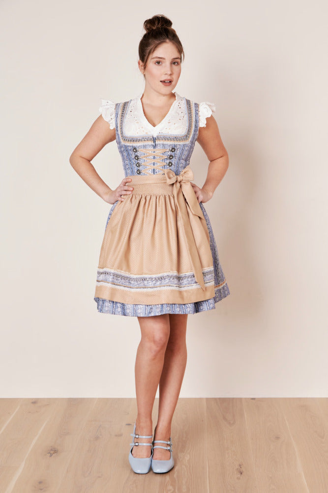 Kruger Mini Dirndl 2pcs. 50cm "Eike" blue (34)
