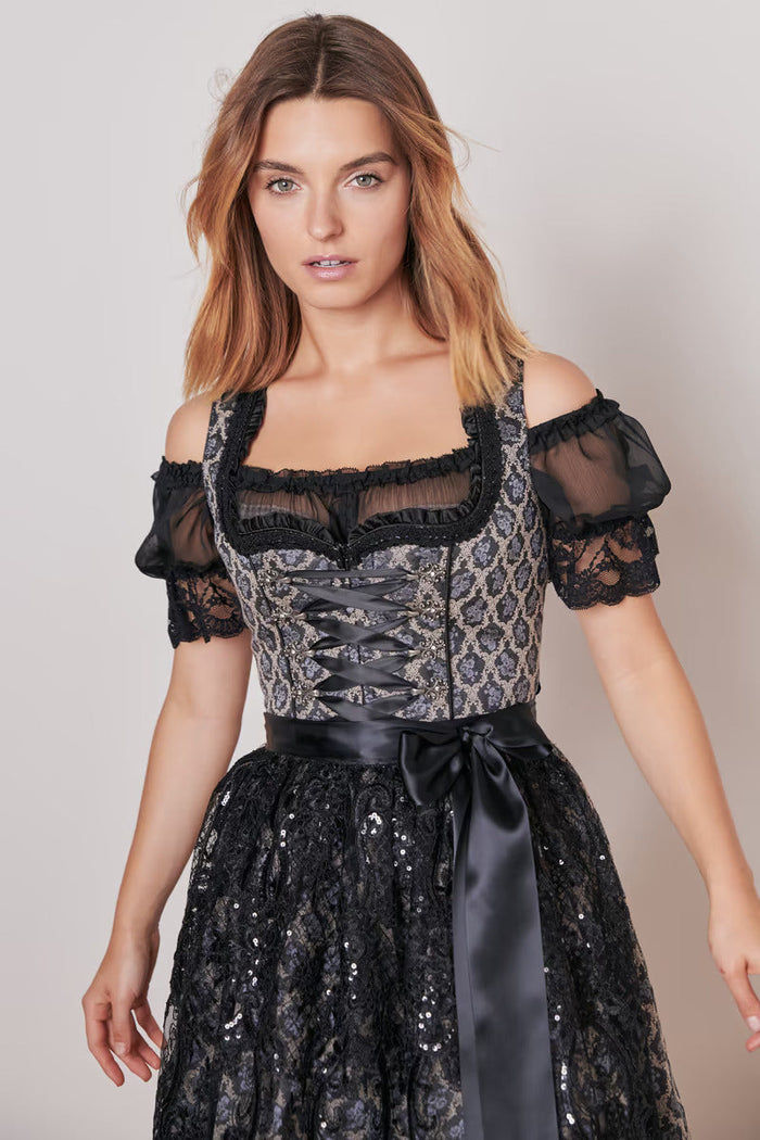 Kruger Mini Dirndl 2pcs. 50cm "Lonie" black