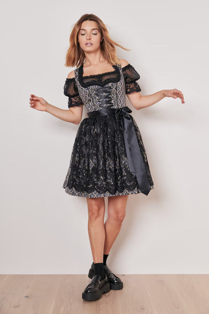 Kruger Mini Dirndl 2pcs. 50cm "Lonie" black