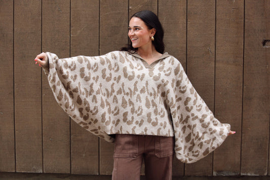 Leopard Balloon Wrist Sweater