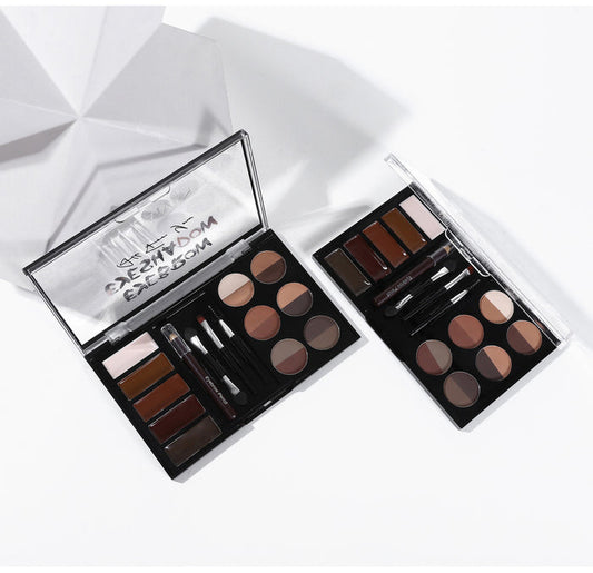 MA552 - Professional Eyebrow Powder Eyebrow Gel Eye Brow Pen Brush Stencil Set