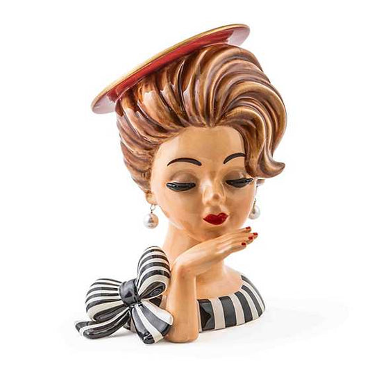 Mackenzie Childs Vase Lady Portrait