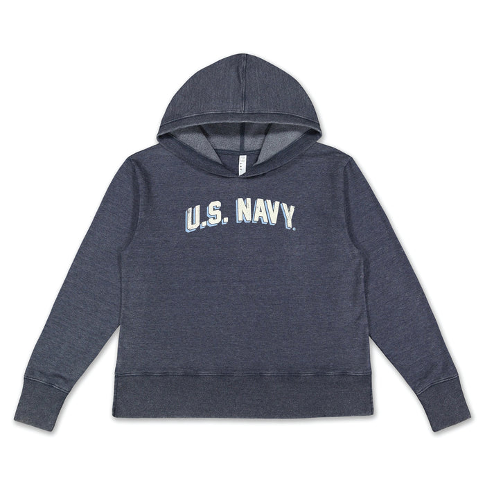 Navy Ladies Distressed Arch Hood (Washed Navy)