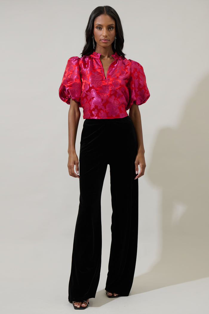 Oriana Lulu Velvet Wide Pants