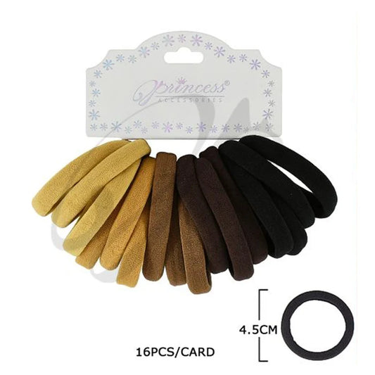Premium Seamless Elastic Hair Ties – 16-Piece Multi-Tone Neutrals Set (RB-010BG2)