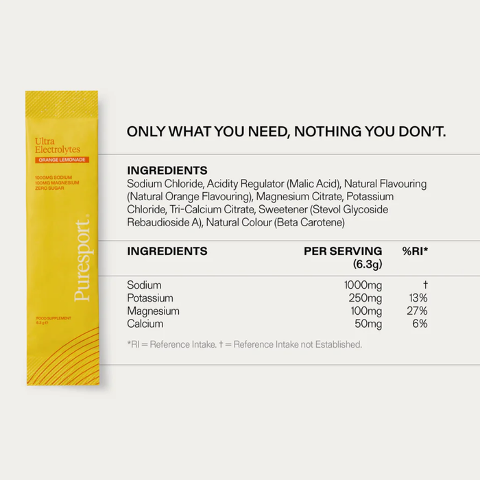 Puresport Ultra Electrolytes Orange Lemonade 15 Sachets