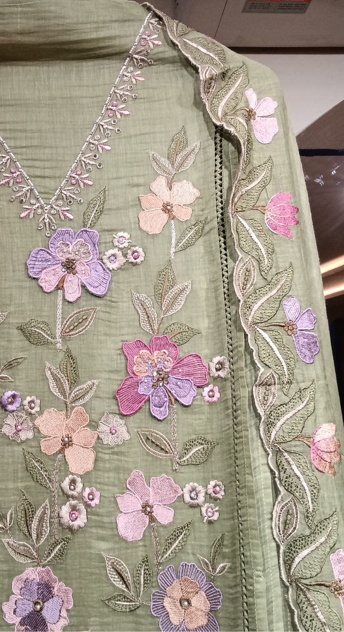 Rajsi Komal Chanderi Semi - Stitched Cotton Suit