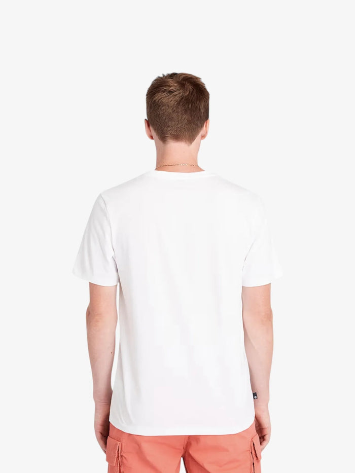 Remera Timberland Logo Bloque Blanco
