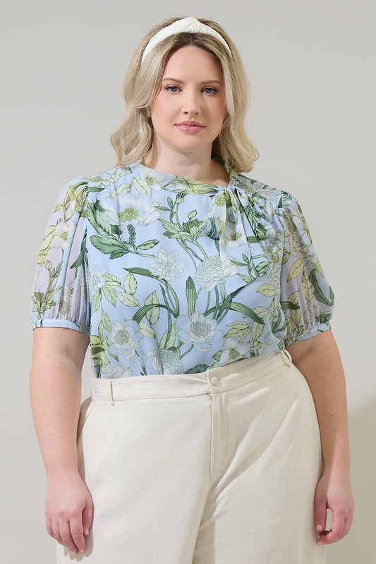 Serenade Bloom Rayna Bow Blouse Curve