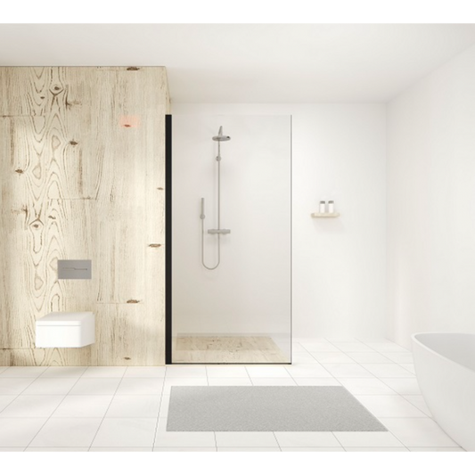 Shower Glass - Stream Series Side Panel (870X1950mm) Black