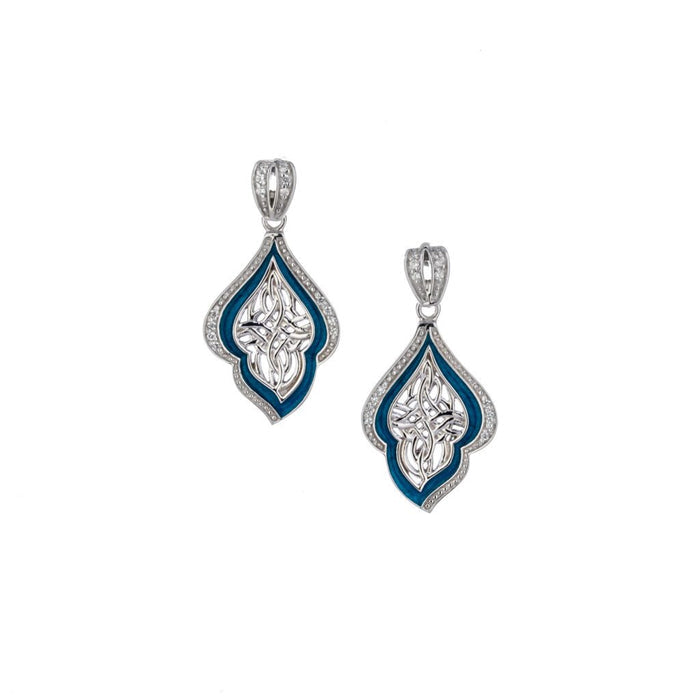 Silver Path of Life Enamel Post Earrings