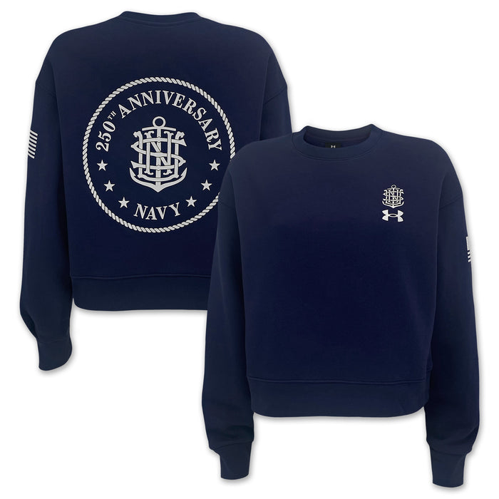 Under Armour Women's Navy 250th Icon Fleece Crew (Navy)
