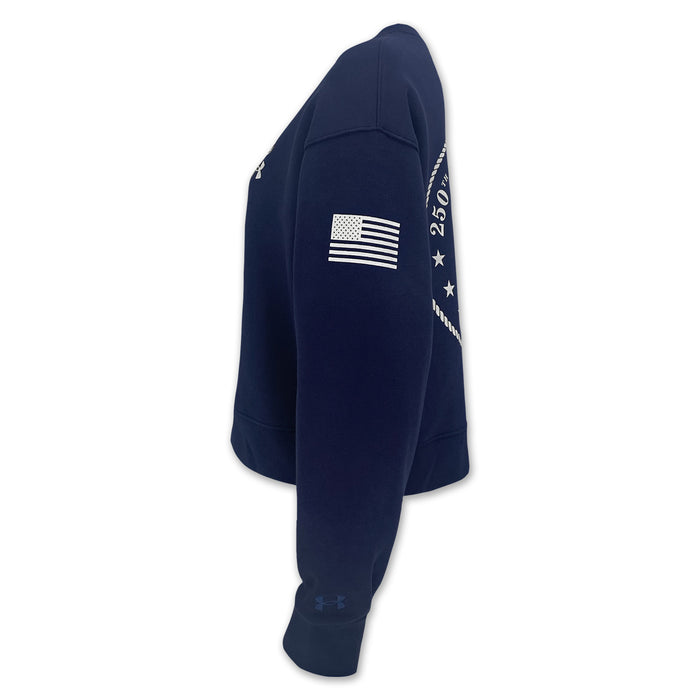 Under Armour Women's Navy 250th Icon Fleece Crew (Navy)