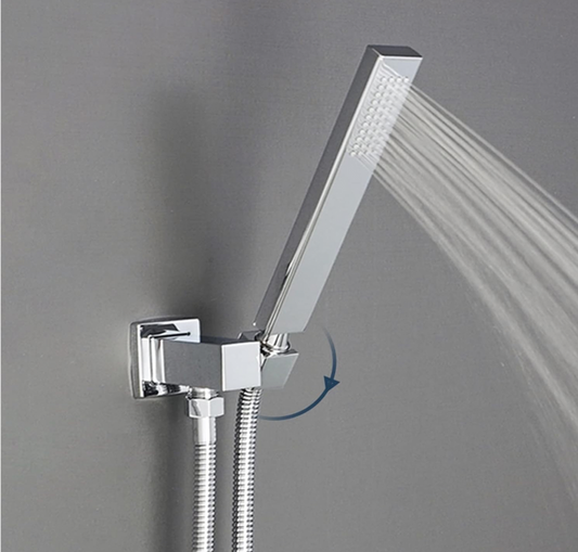 Wall Mounted Brass Shower Head Holder And Elbow - Male