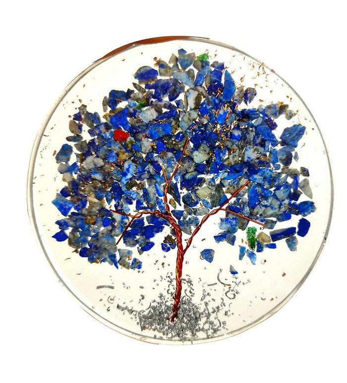 White Whale Gemstone Rock Crystal Round Tree Coaster Healing Reiki FENG Shui Gift Spiritual Luck