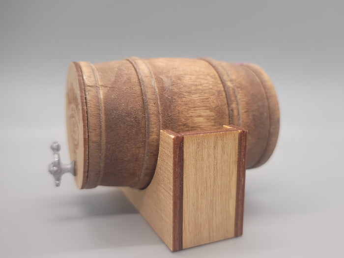 Wooden Barrel Display Stand - Large - Jack Daniel's Wooden Barrel with Wooden Holder