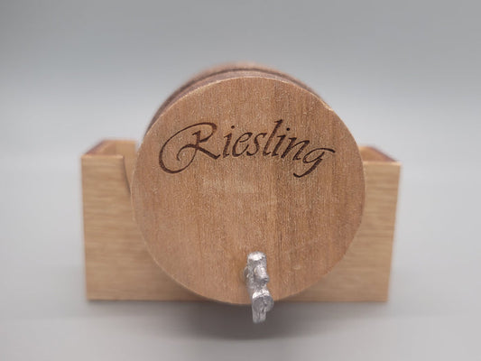 Wooden Barrel Display Stand - Large -  Riesling Wooden Barrel with Wood Holder