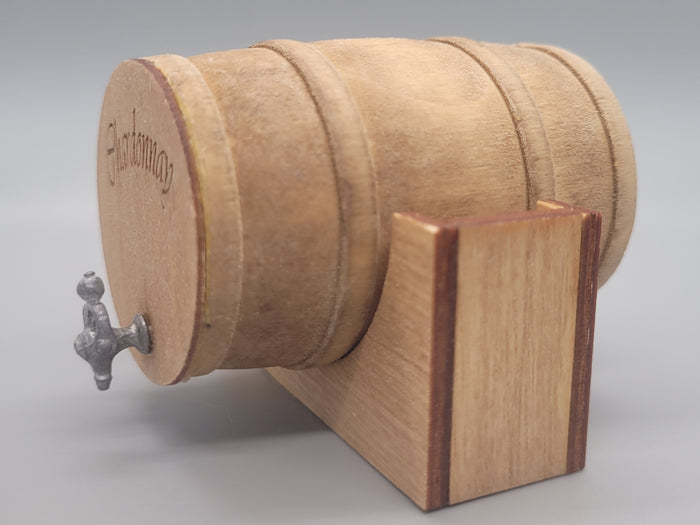 Wooden Barrel Display Stand - Large - Wooden Chardonnay Barrel with Wooden Holder