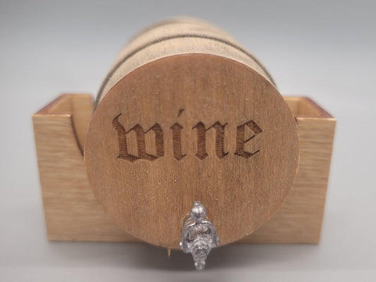 Wooden Barrel Display Stand - Large - Wooden Wine Barrel and Wooden Holder