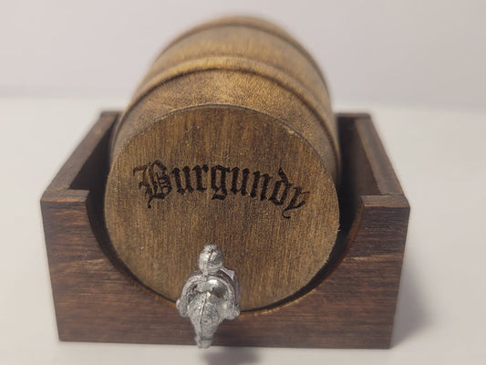 Wooden Barrel Display Stand - Medium - Burgundy Barrel