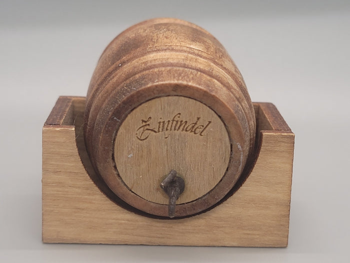Wooden Barrel Display Stand - Small - Zinfandel Barrel with Wooden Holder