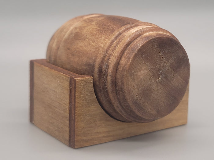 Wooden Barrel Display Stand - Small - Zinfandel Barrel with Wooden Holder
