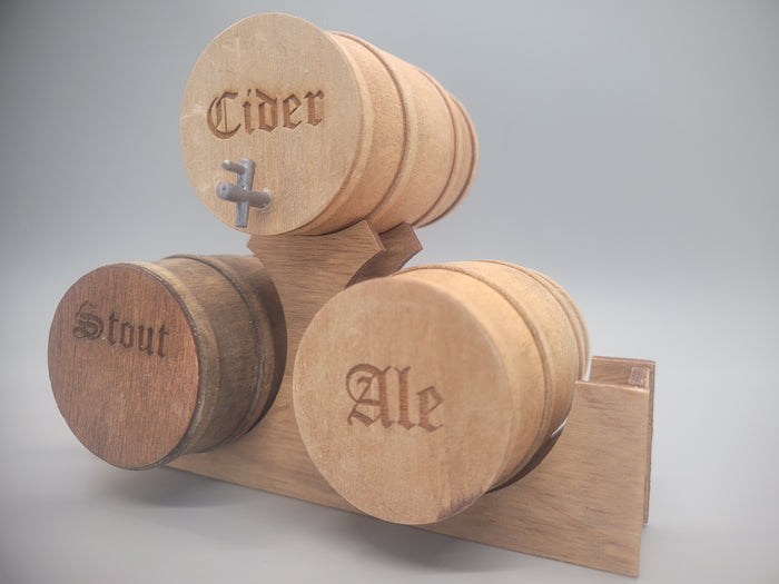 Wooden Barrel Display Stand 3 Tier - Large - Cider, Stout, Ale Set